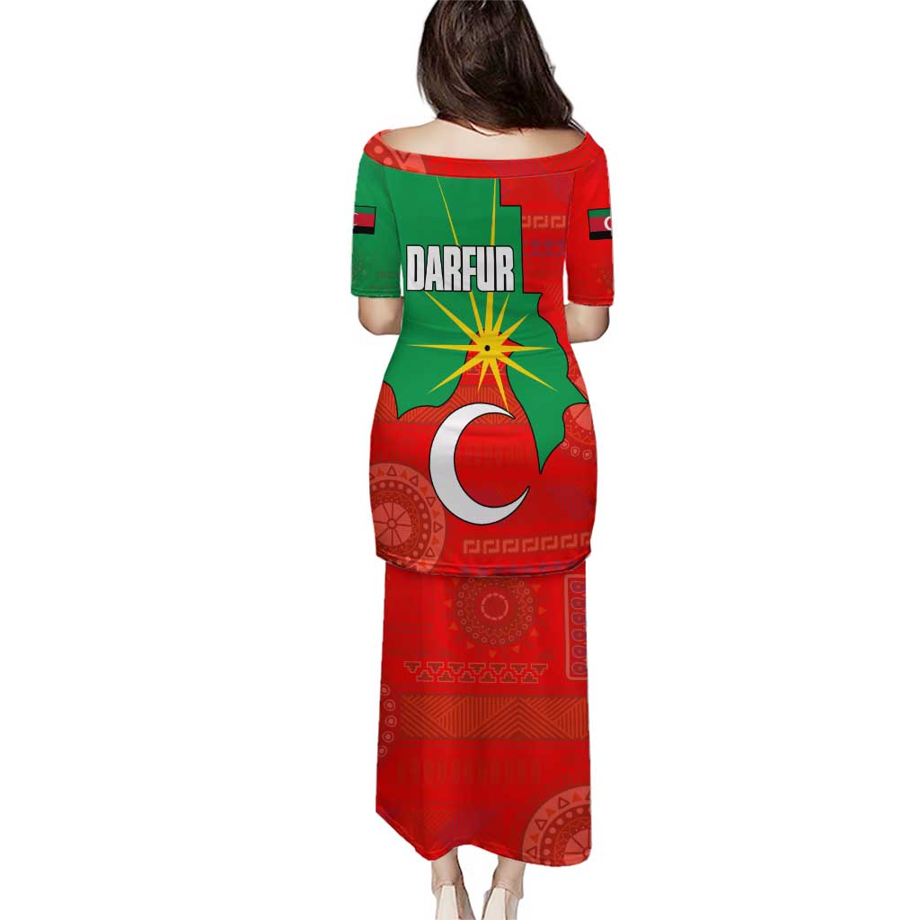 Darfur Sudan Puletasi with Red Green Yellow Crescent Star - Wonder Print Shop