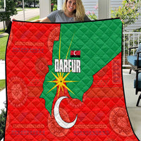 Darfur Sudan Quilt with Red Green Yellow Crescent Star - Wonder Print Shop