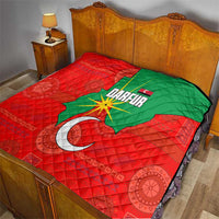 Darfur Sudan Quilt with Red Green Yellow Crescent Star - Wonder Print Shop