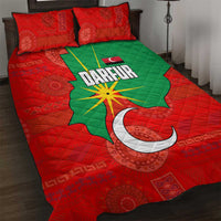 Darfur Sudan Quilt Bed Set with Red Green Yellow Crescent Star - Wonder Print Shop