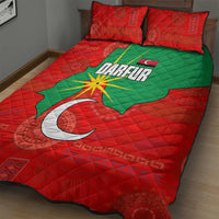Darfur Sudan Quilt Bed Set with Red Green Yellow Crescent Star - Wonder Print Shop