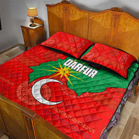 Darfur Sudan Quilt Bed Set with Red Green Yellow Crescent Star - Wonder Print Shop