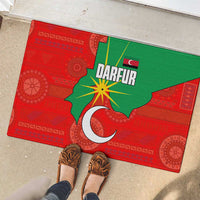 Darfur Sudan Rubber Doormat with Red Green Yellow Crescent Star - Wonder Print Shop