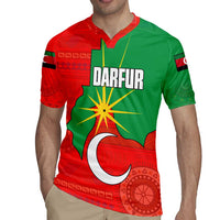 Darfur Sudan Rugby Jersey with Red Green Yellow Crescent Star - Wonder Print Shop