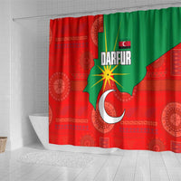 Darfur Sudan Shower Curtain with Red Green Yellow Crescent Star - Wonder Print Shop