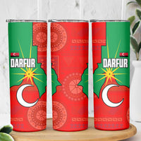 Darfur Sudan Skinny Tumbler with Red Green Yellow Crescent Star - Wonder Print Shop