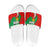Darfur Sudan Slide Sandals with Red Green Yellow Crescent Star - Wonder Print Shop