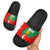 Darfur Sudan Slide Sandals with Red Green Yellow Crescent Star - Wonder Print Shop