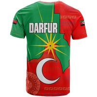 Darfur Sudan T Shirt with Red Green Yellow Crescent Star - Wonder Print Shop