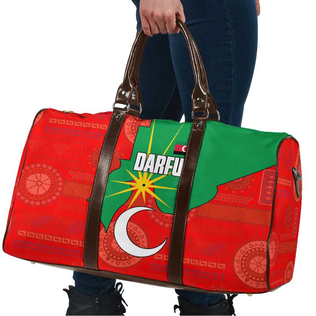 Darfur Sudan Travel Bag with Red Green Yellow Crescent Star - Wonder Print Shop