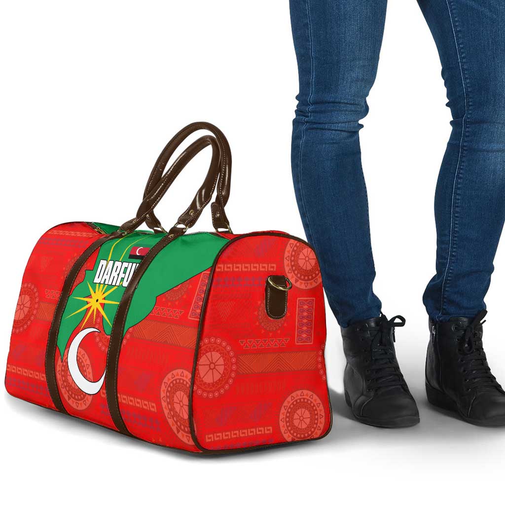 Darfur Sudan Travel Bag with Red Green Yellow Crescent Star - Wonder Print Shop
