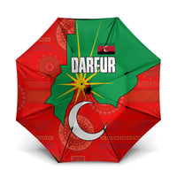Darfur Sudan Umbrella with Red Green Yellow Crescent Star - Wonder Print Shop