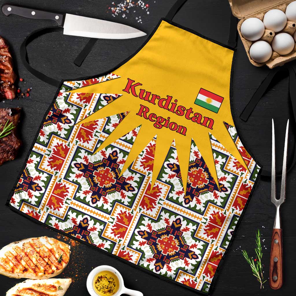 Iraq Kurdistan Region Apron Traditional Pattern Yellow Red Green - Wonder Print Shop
