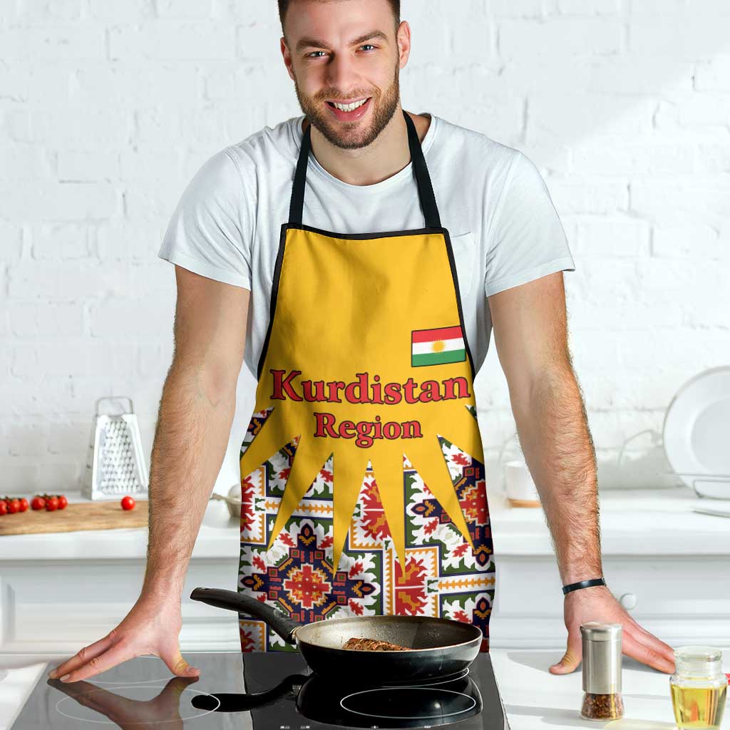 Iraq Kurdistan Region Apron Traditional Pattern Yellow Red Green - Wonder Print Shop