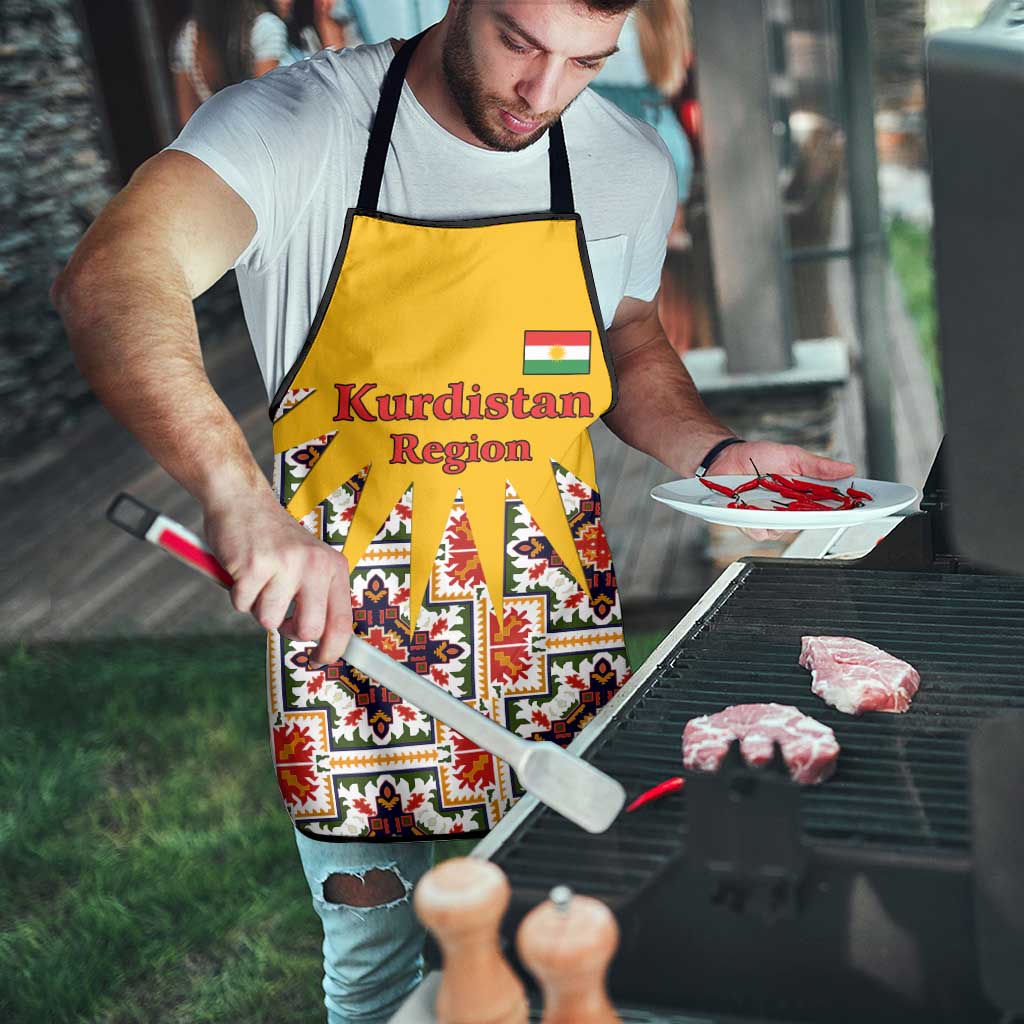 Iraq Kurdistan Region Apron Traditional Pattern Yellow Red Green - Wonder Print Shop