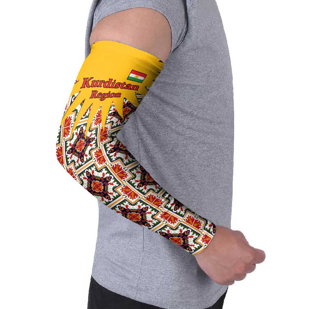 Iraq Kurdistan Region Arm Sleeves Traditional Pattern Yellow Red Green - Wonder Print Shop