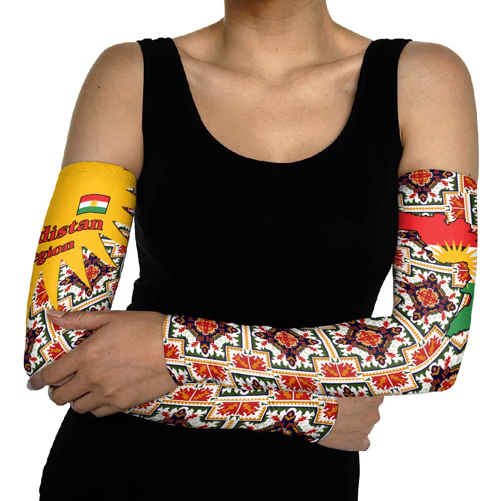 Iraq Kurdistan Region Arm Sleeves Traditional Pattern Yellow Red Green - Wonder Print Shop