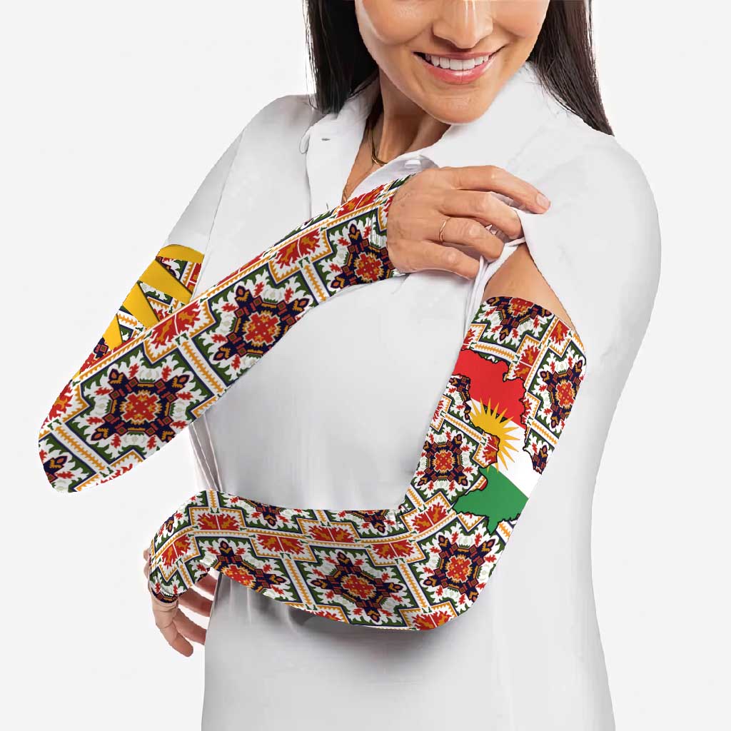 Iraq Kurdistan Region Arm Sleeves Traditional Pattern Yellow Red Green - Wonder Print Shop