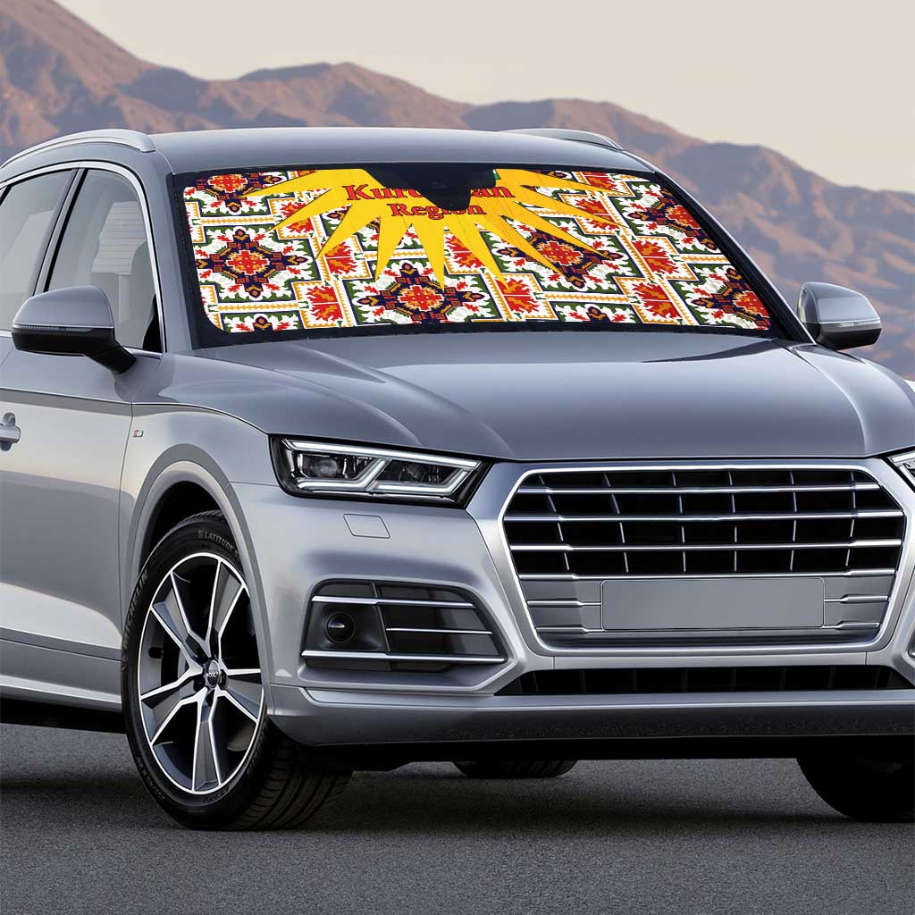 Iraq Kurdistan Region Auto Sun Shade Traditional Pattern Yellow Red Green - Wonder Print Shop