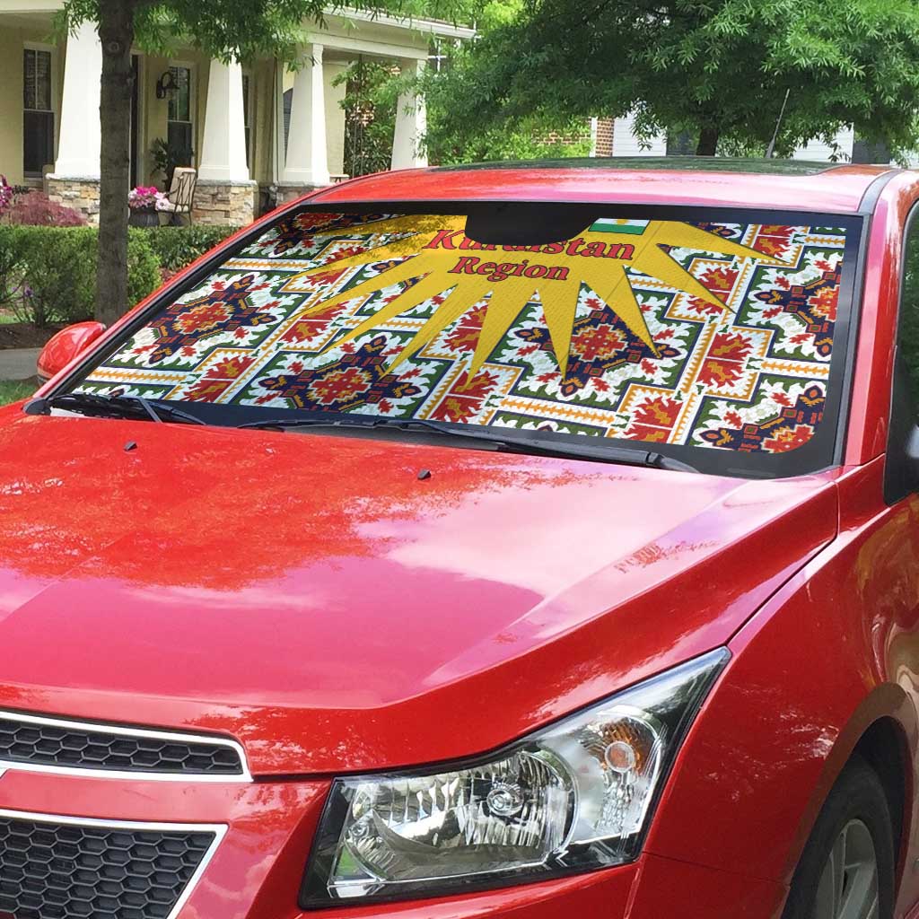 Iraq Kurdistan Region Auto Sun Shade Traditional Pattern Yellow Red Green - Wonder Print Shop