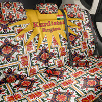 Iraq Kurdistan Region Back Car Seat Cover Traditional Pattern Yellow Red Green - Wonder Print Shop