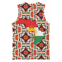 Iraq Kurdistan Region Basketball Jersey Traditional Pattern Yellow Red Green - Wonder Print Shop