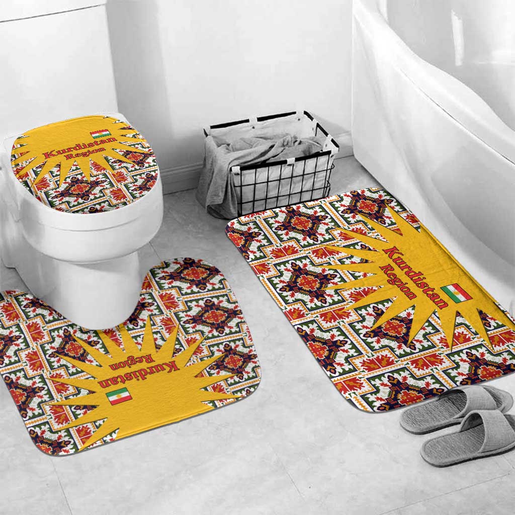 Iraq Kurdistan Region Bathroom Set Traditional Pattern Yellow Red Green - Wonder Print Shop