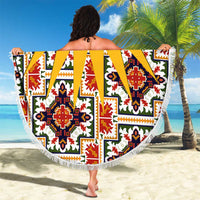 Iraq Kurdistan Region Beach Blanket Traditional Pattern Yellow Red Green - Wonder Print Shop