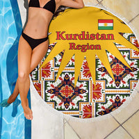 Iraq Kurdistan Region Beach Blanket Traditional Pattern Yellow Red Green - Wonder Print Shop