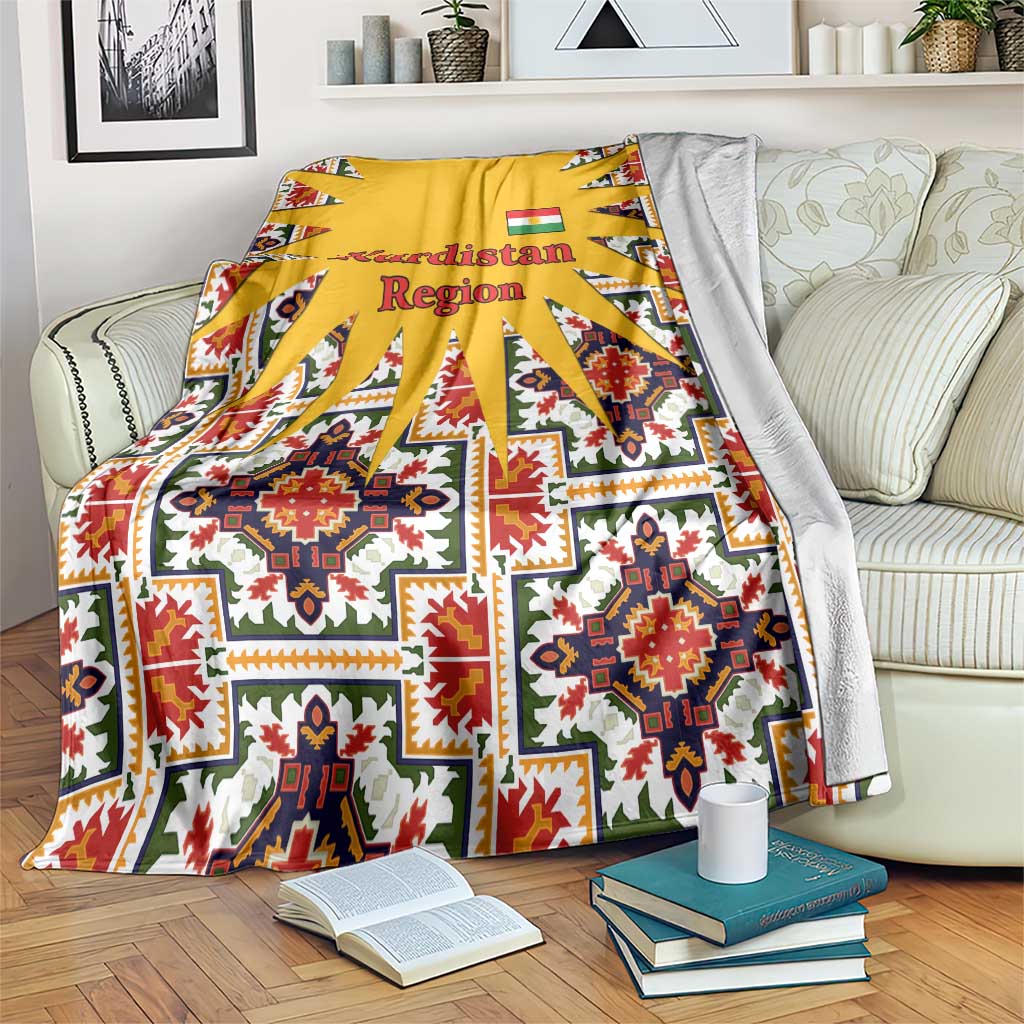 Iraq Kurdistan Region Blanket Traditional Pattern Yellow Red Green - Wonder Print Shop