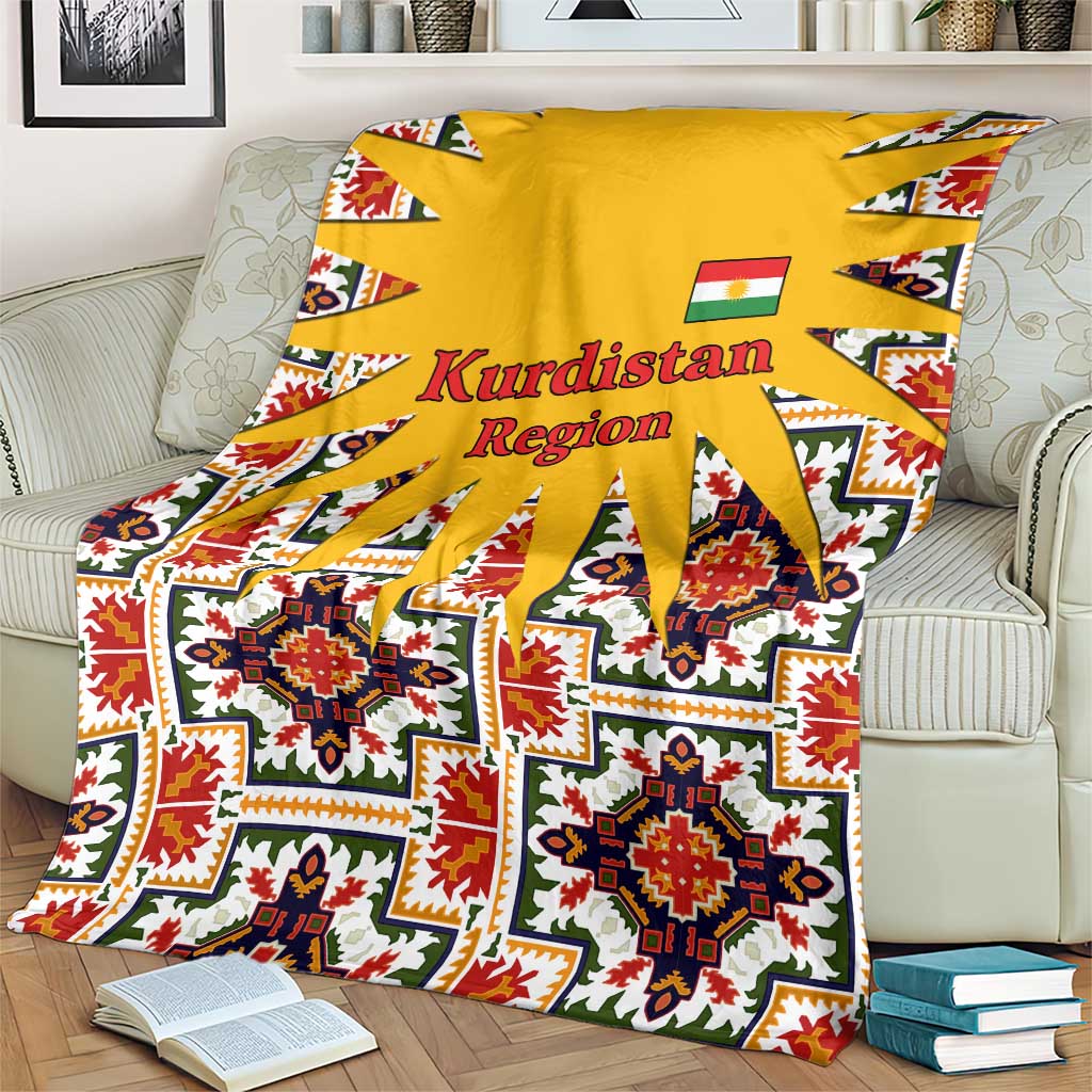 Iraq Kurdistan Region Blanket Traditional Pattern Yellow Red Green - Wonder Print Shop