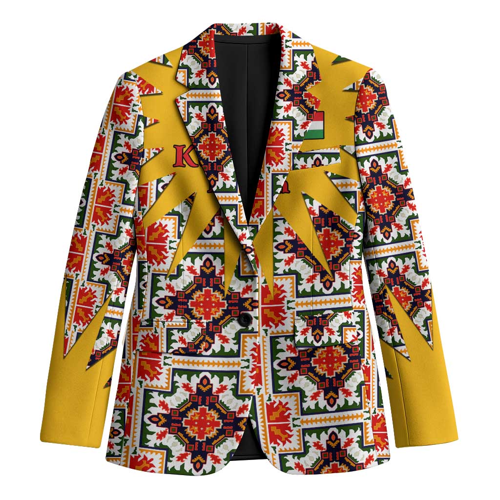 Iraq Kurdistan Region Blazer Traditional Pattern Yellow Red Green - Wonder Print Shop