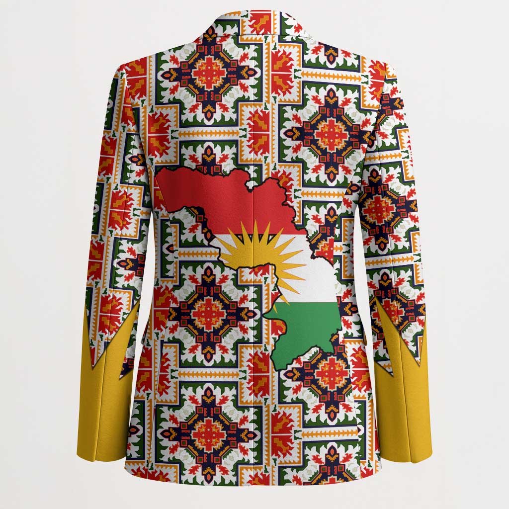 Iraq Kurdistan Region Blazer Traditional Pattern Yellow Red Green - Wonder Print Shop