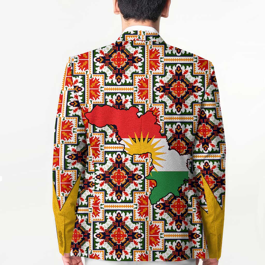 Iraq Kurdistan Region Blazer Traditional Pattern Yellow Red Green - Wonder Print Shop
