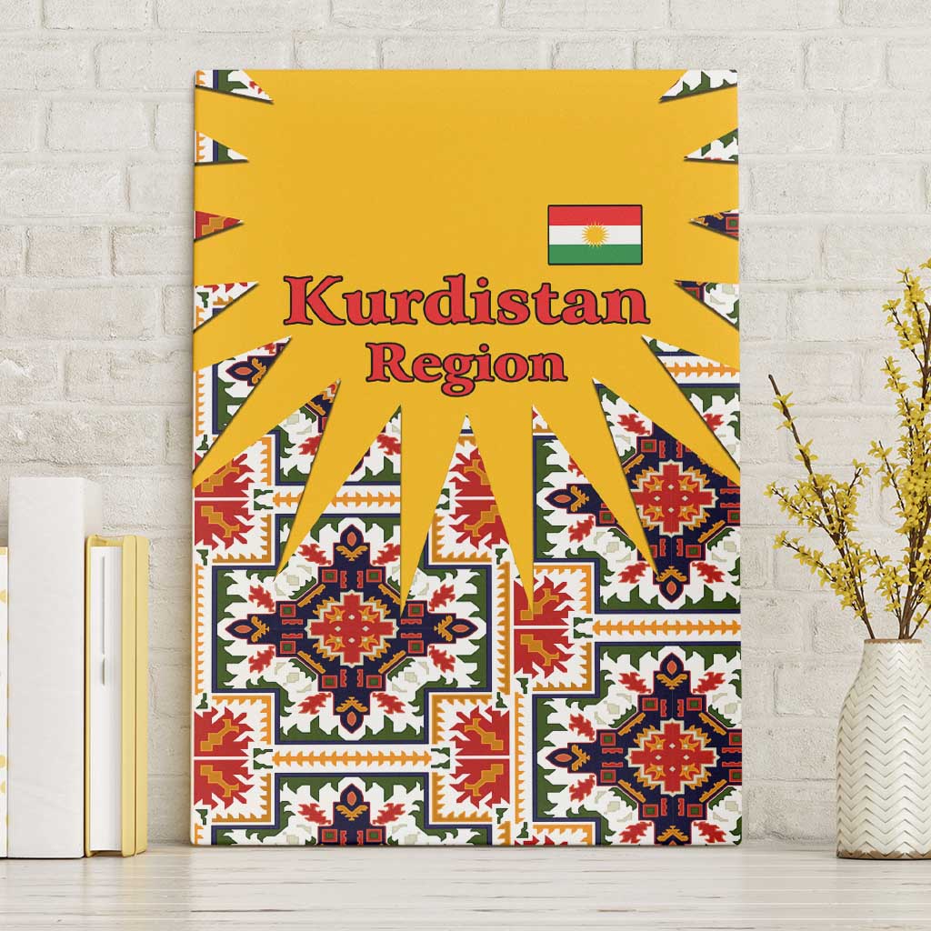 Iraq Kurdistan Region Canvas Wall Art Traditional Pattern Yellow Red Green - Wonder Print Shop