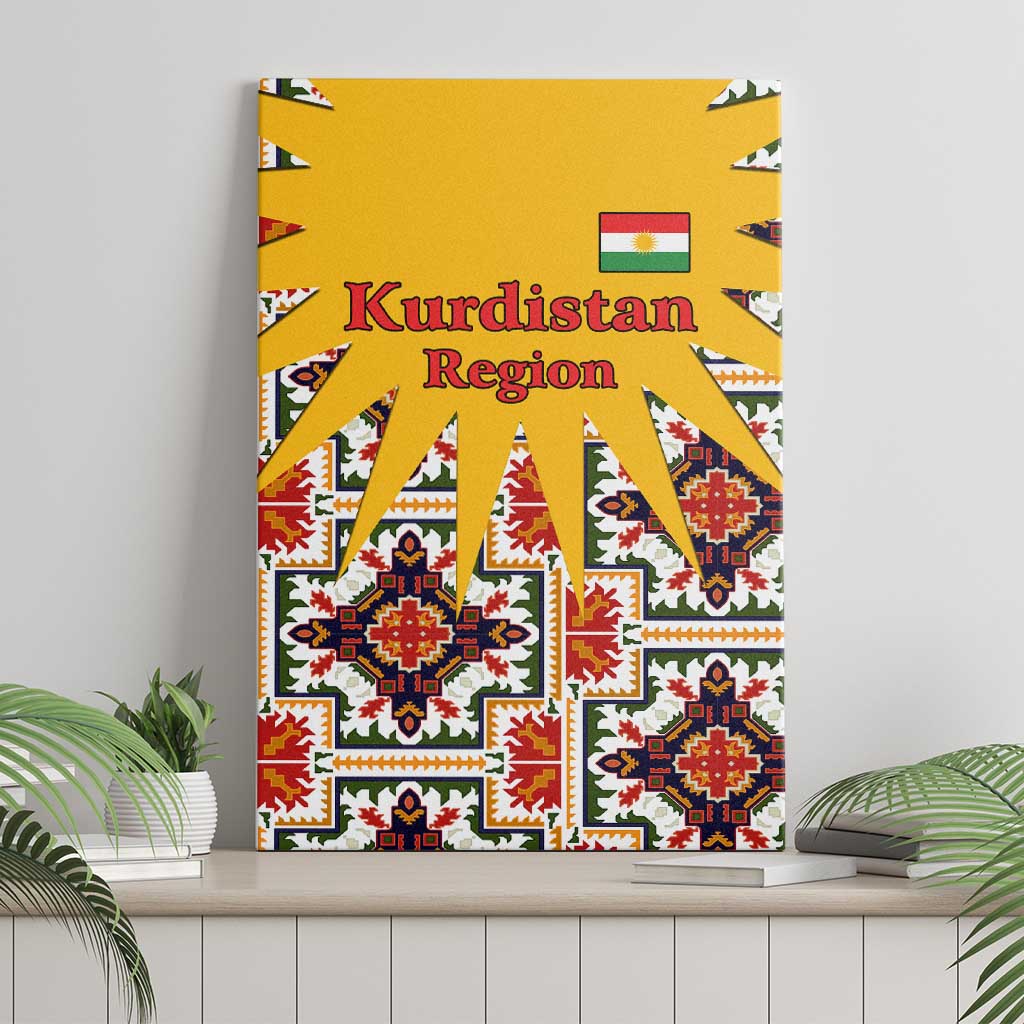 Iraq Kurdistan Region Canvas Wall Art Traditional Pattern Yellow Red Green - Wonder Print Shop