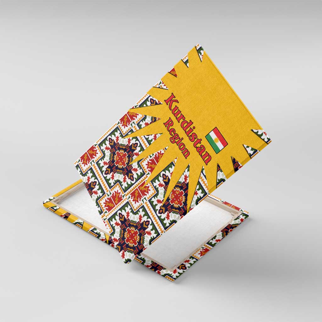Iraq Kurdistan Region Canvas Wall Art Traditional Pattern Yellow Red Green - Wonder Print Shop