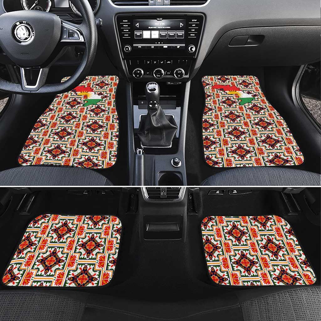 Iraq Kurdistan Region Car Mats Traditional Pattern Yellow Red Green - Wonder Print Shop