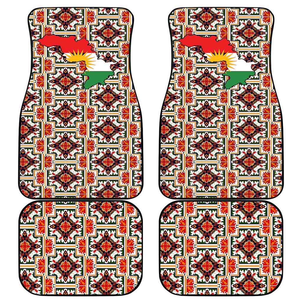 Iraq Kurdistan Region Car Mats Traditional Pattern Yellow Red Green - Wonder Print Shop