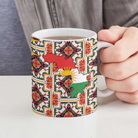 Iraq Kurdistan Region Ceramic Mug Traditional Pattern Yellow Red Green - Wonder Print Shop