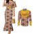 Iraq Kurdistan Region Couples Matching Mermaid Dress and Long Sleeve Button Shirt Traditional Pattern Yellow Red Green - Wonder Print Shop