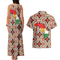 Iraq Kurdistan Region Couples Matching Tank Maxi Dress and Hawaiian Shirt Traditional Pattern Yellow Red Green - Wonder Print Shop