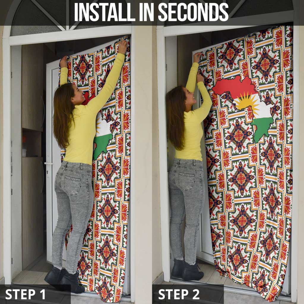 Iraq Kurdistan Region Door Cover Traditional Pattern Yellow Red Green - Wonder Print Shop