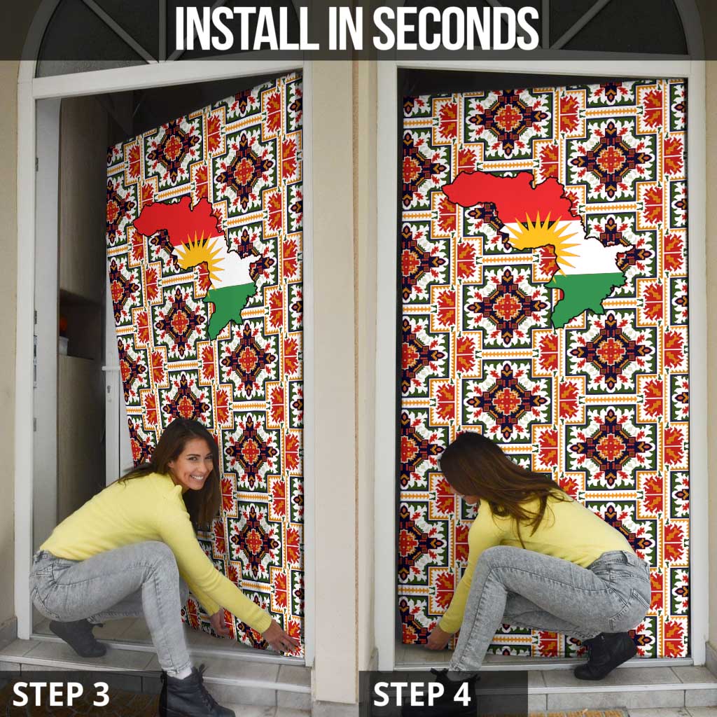 Iraq Kurdistan Region Door Cover Traditional Pattern Yellow Red Green - Wonder Print Shop