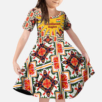 Iraq Kurdistan Region Family Matching Long Sleeve Bodycon Dress and Hawaiian Shirt Traditional Pattern Yellow Red Green - Wonder Print Shop