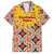 Iraq Kurdistan Region Family Matching Off The Shoulder Long Sleeve Dress and Hawaiian Shirt Traditional Pattern Yellow Red Green - Wonder Print Shop