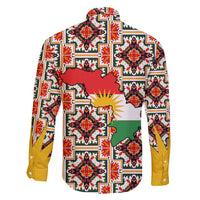 Iraq Kurdistan Region Family Matching Off Shoulder Maxi Dress and Hawaiian Shirt Traditional Pattern Yellow Red Green - Wonder Print Shop