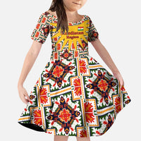 Iraq Kurdistan Region Family Matching Puletasi and Hawaiian Shirt Traditional Pattern Yellow Red Green - Wonder Print Shop