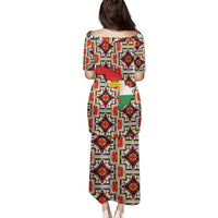 Iraq Kurdistan Region Family Matching Puletasi and Hawaiian Shirt Traditional Pattern Yellow Red Green - Wonder Print Shop