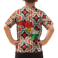 Iraq Kurdistan Region Family Matching Summer Maxi Dress and Hawaiian Shirt Traditional Pattern Yellow Red Green - Wonder Print Shop